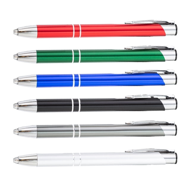 Injueey 6 unids/set lápiz óptico de pantalla táctil escritura fácil de suavizar agarre cómodo bolígrafos metálicos Suministros de escritura y corrección