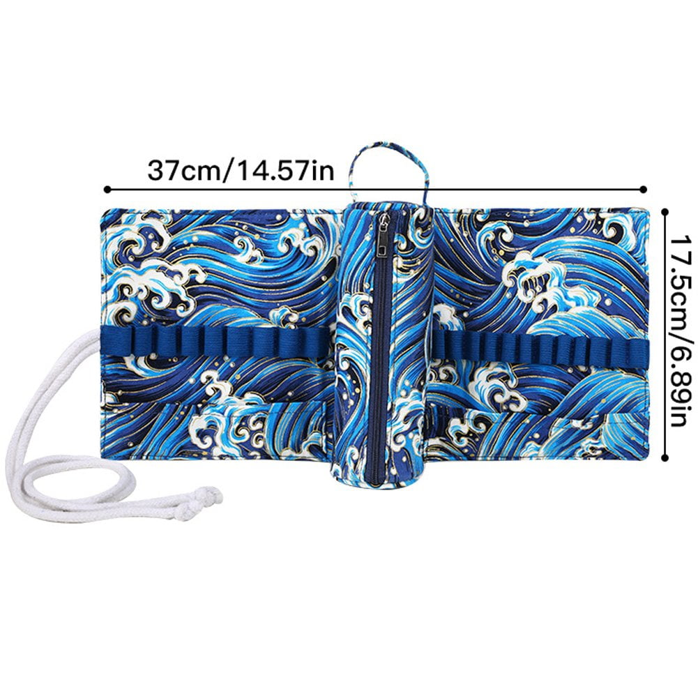 Crochet Hook Roll Bag Crochet Tool Storage Bag Knitting Needle Case for Crafting Crocket Project Accessories Organiser