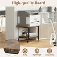 thumbnail image 4 of Topbuy 2-Tier Rolling Under Desk Printer Cart with 2 Storage Shelves Printer Stand for home office Brown, 4 of 10