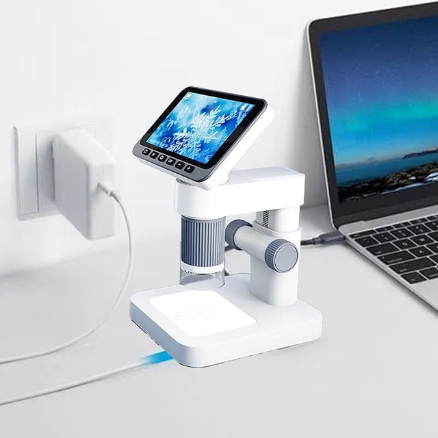 Portable HD Magnifier, Digital Microscope 7 Levels Brightness 12MP 1080P Resolution 5-32X Magnification for Watch Clock Repair Black,Grey