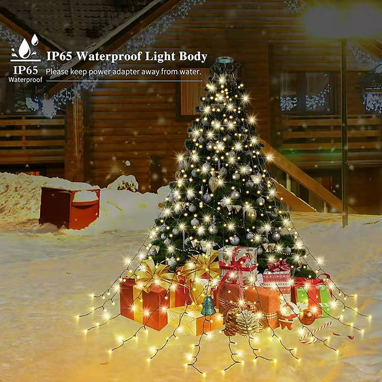 Finelylove Christmas Tree Lights with Loop Indoor Outdoor, 6.56 Feet 16 Wire Christmas Lights, 8 Lighting Modes, Christmas Decoration Lights with 400