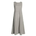 thumbnail image 4 of JUNWELL Robe Décontractée Sans Manches à Rayures pour Femmes Col Rond en Lin avec Poches Robe Longue Petite Printemps Maxi Robes pour Femmes Manches Courtes Robe Midi Robe de Sport pour Femmes Robes Décontractées d'Automne, 4 of 8