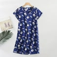 thumbnail image 2 of frariair Cotton Nightgowns for women Nightgown Women's Plus Size Cute Cartoon Home Clothes Knitted Sweet And Short Sleeved Round Neck Pajamas Summer Dark Blue, 2 of 4