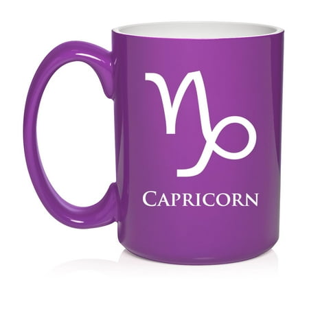 

Capricorn Zodiac Horoscope Ceramic Coffee Mug Tea Cup Gift (15oz Purple)