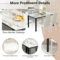 thumbnail image 6 of Lamerge 5 Piece Dining Table Set for 4, Faux Marble Kitchen Table with 4 PU Leather Chairs, Modern 4 Person Dining Room Sets for Small Space, Living Room, Apartment, White, 6 of 7