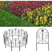 Decorative Garden Fence 10 Pack, 24in(H) x 10ft(L), Rustproof Metal Fencing, Arched