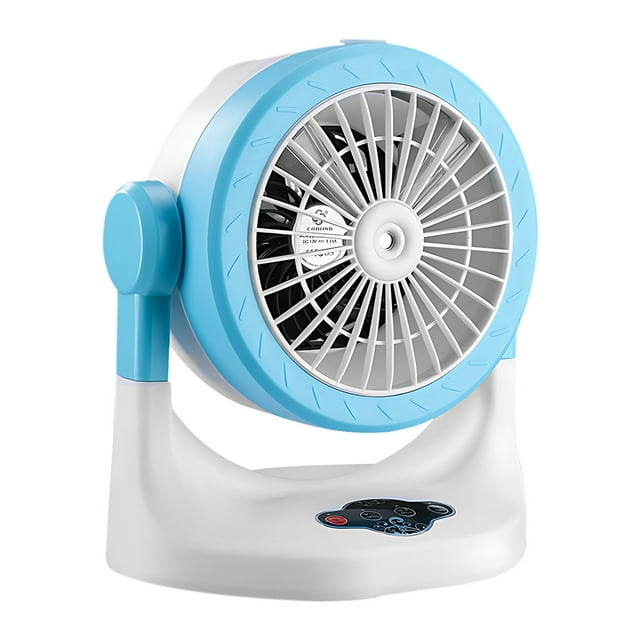 Fiudx Mini Ventilador Colorido, Silencioso y Recargable Por Usb, con 3 Velocidades de Nebulización, Humidificador Doméstico, Refrigeración para Escritorio de Oficina, Color Azul Cielo y Gris, Potente