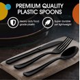 thumbnail image 2 of Exquisite Black Disposable Spoons - Black Plastic Spoons - 150 Count, 2 of 10