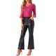 thumbnail image 2 of Top de lentejuelas INSPIRE CHIC para mujer con mangas de campana 3/4, escote en V, metálico, brillante y con purpurina, blusa de fiesta XS color rosa intenso, 2 of 6