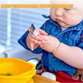 thumbnail image 3 of Juego de tenedor y cuchara para niños pequeños, juego de cubiertos de acero inoxidable para bebés con estuche de viaje, apto para lavavajillas para niños, cubiertos para niños que están, 3 of 5