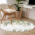 thumbnail image 5 of Sage Green Eucalyptus Leaves 3ft Area Rug, Spring Botanical Floral Washable Non-Slip Small Round Rugs for Entryway Bedroom Kitchen, Soft Circle Carpet for Dining Room, Playroom Nursery Rug, 5 of 9