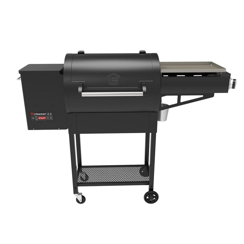 Lifesmart 600 Sq. Inch Precision Wood Pellet Grill with Side Griddle