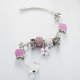 thumbnail image 3 of Pulsera con dijes para mujer, gatito con colgante de flor, cadena de hueso de serpiente con cuentas de pata de mascota, se adapta a la mayoría de las muñecas, el mejor regalo para niñas Feliz Sencillez, 3 of 5