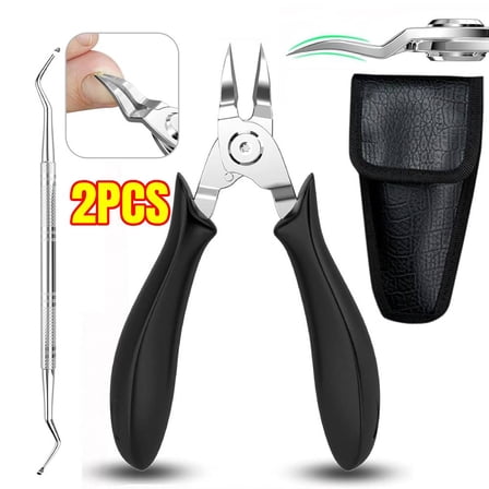 Ingrown Toenail Clippers(Upgrade), Steel Nail Clippers for Professional Podiatrist, Unique Long Handle Curved Blade Tool for Thick & Ingrown Nails, Suitable for Men, Women and Elderly