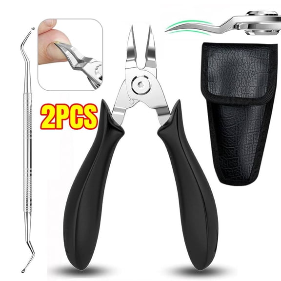 Ingrown Toenail Clippers(Upgrade), Steel Nail Clippers for Professional Podiatrist, Unique Long Handle Curved Blade Tool for Thick & Ingrown Nails, Suitable for Men, Women and Elderly