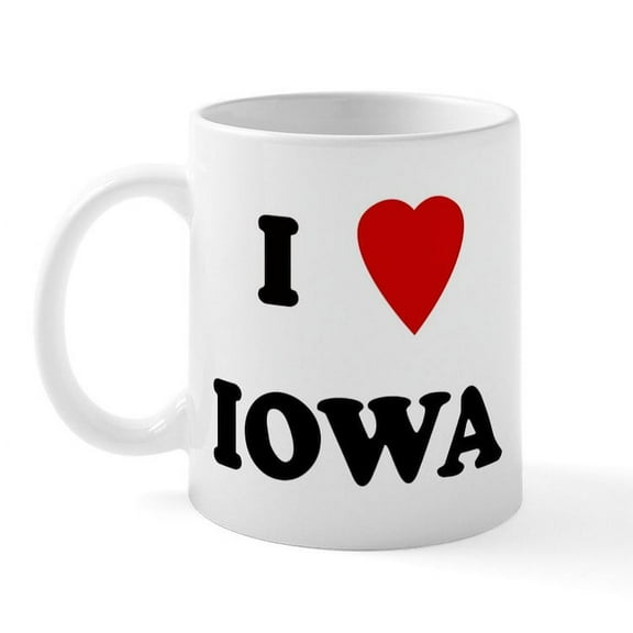 CafePress - I Love Iowa Mug - 11 oz Ceramic Mug - Novelty Coffee Tea Cup