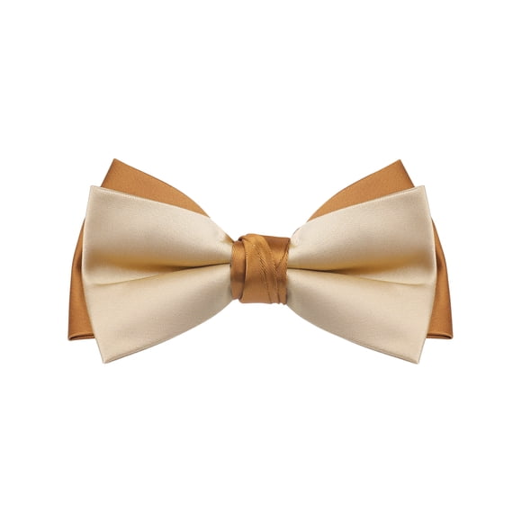 INSPIRAR CHIC Corbata de Pajarita Vintage de Dos Colores para Banquete, Boda, Fiesta y Más Champagne-Naranja Talla Única
