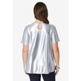 thumbnail image 4 of Roaman's Women's Plus Size Metallic Swing Tee, 4 of 6
