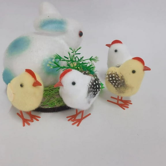 LEORX 8Pcs Decorative Chicken Prop White for Easter Celebrations and Parties
