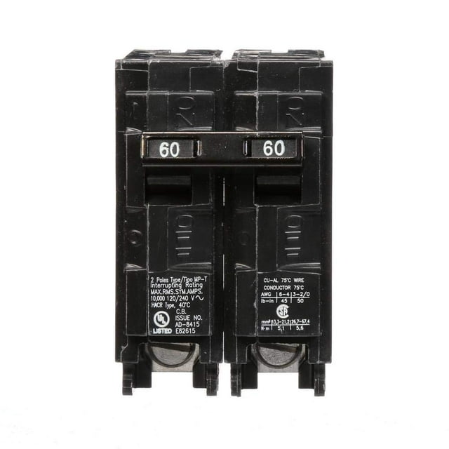 Disyuntor Murray MP260, 60 amperios, doble polo, 240 V