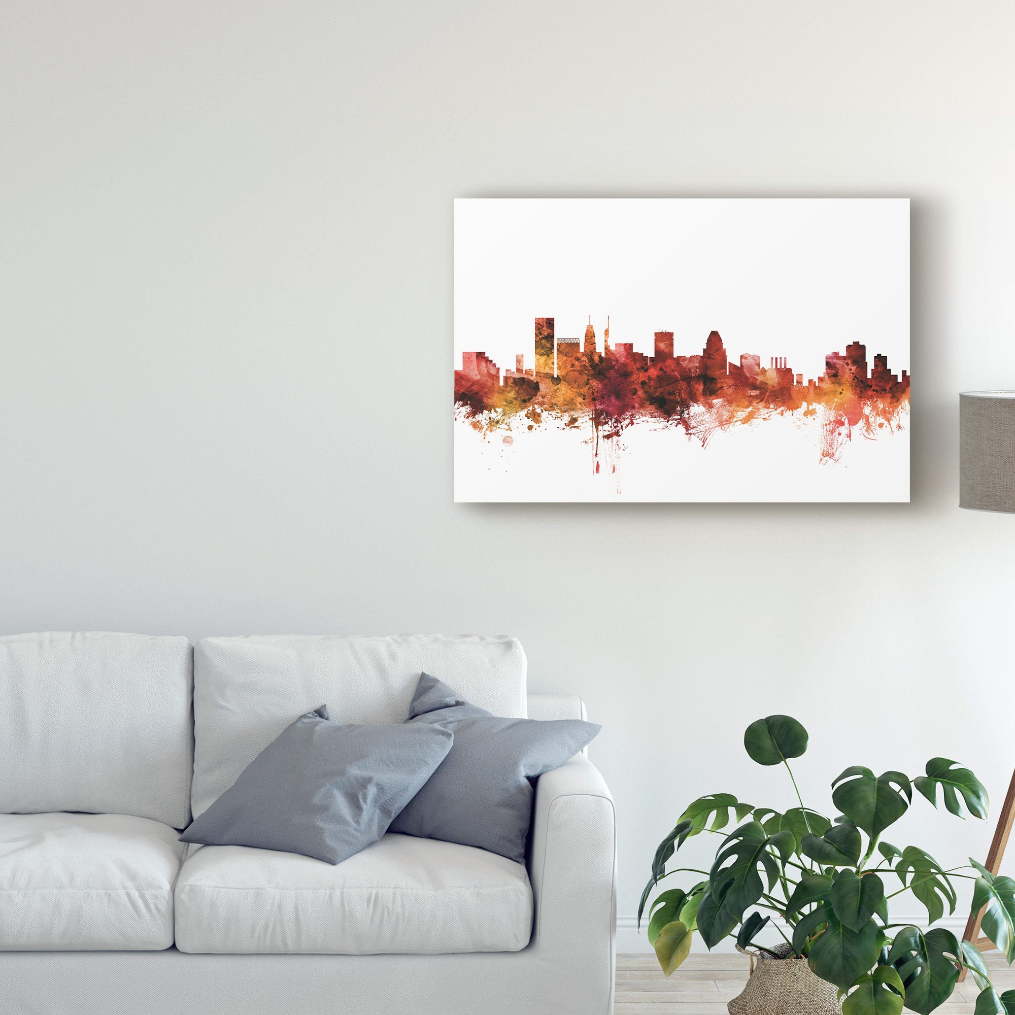 Trademark Fine Art 'Baltimore Maryland Skyline Red III' Canvas Art by Michael Tompsett