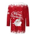 thumbnail image 4 of YanHoo Women's Casual 3/4 Sleeve T-Shirts Round Neck Cute Christmas Tunic Tops Basic Tees Blouses Loose Fit Pullover Fall Walmart Clearance Sales, 4 of 5