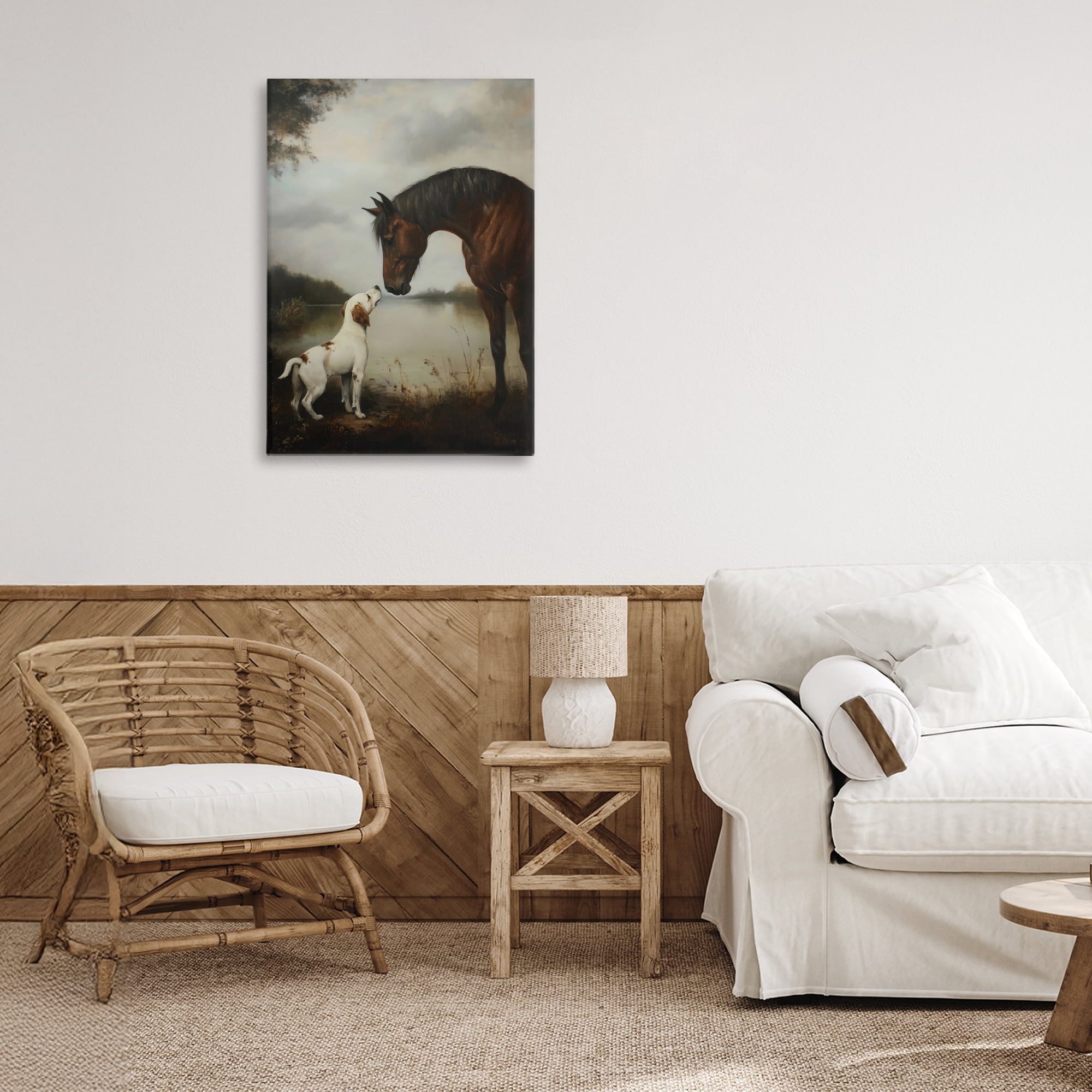 Stupell Industries Hound & Horse Companions Canvas Wall Art, design by Petal Prints Design