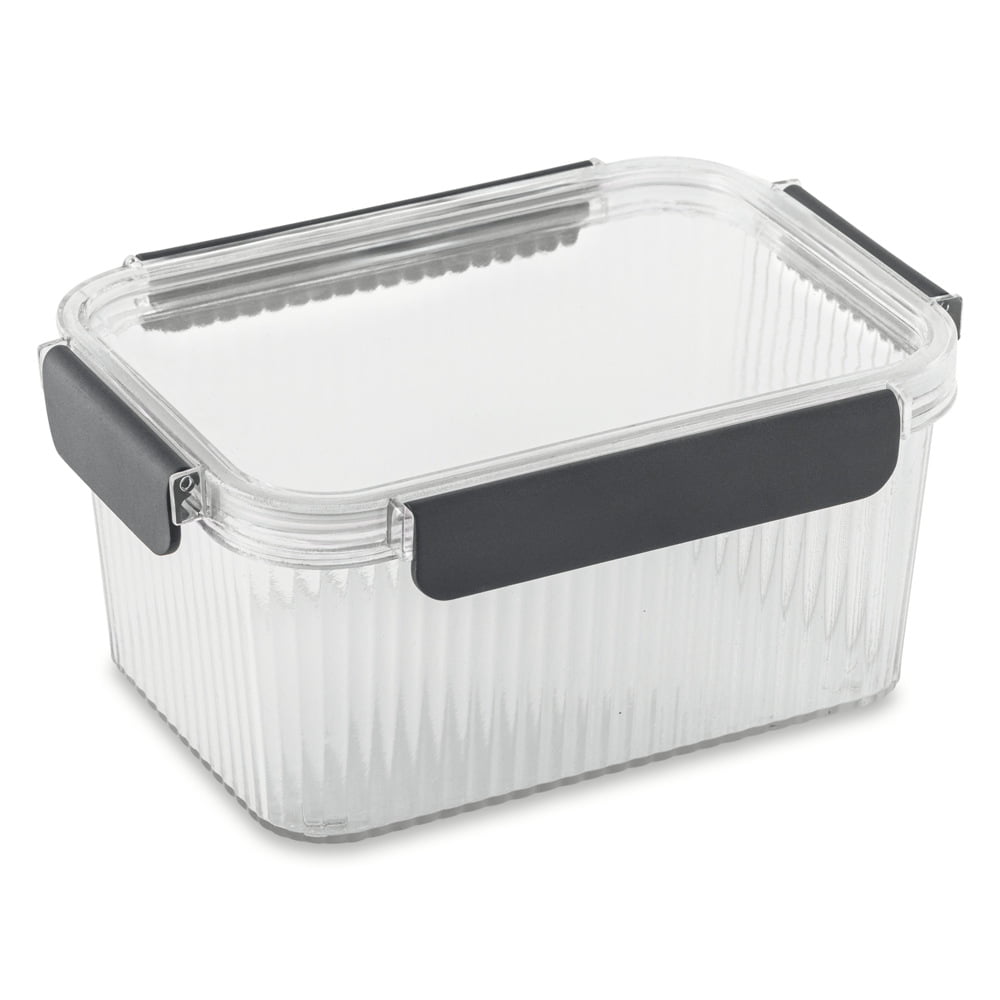 (2 pack) Thyme and Table 6-Piece Clear Ribbed Food Storage Container Set