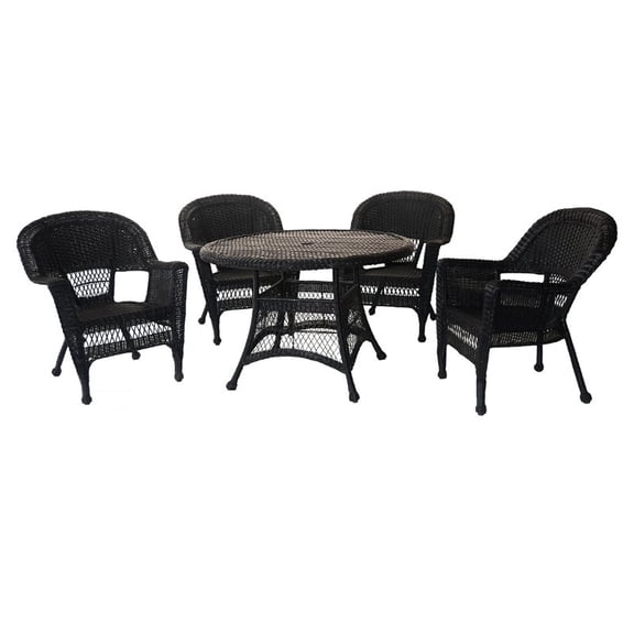 Jeco 5 Piece Wicker Patio Dining Set