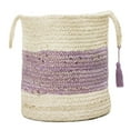 thumbnail image 5 of LR Home Woven Round Jute 19" Storage Basket with Handles, Lilac/White Mid Stripe, 5 of 8