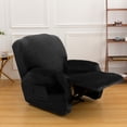 thumbnail image 2 of Lapalife Recliner Couch Covers Velvet Plush 4-Pieces Recliner Chair Slipcovers with Elastic Bottom, Black, 2 of 8