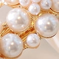 thumbnail image 3 of Elegant Gold Pearl French Barrette for Women Formal Bridal Hair Jewelry Large Floral Hair Clip Hairpiece Accessory, 3 of 8