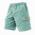 thumbnail image 4 of KPOPLK Men's Casual Shorts with Zipper Pockets Elastic Waistband with Drawstring Cargo Stretch Short Size XXL,Green, 4 of 4