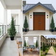 thumbnail image 2 of 3/4/5FT Artificial Topiary Cedar Trees,2 Pack Outdoor Indoor Faux Pine Shrubs Plants, Realistic Fake Plants Front Porch Decor, Artificial Bushes Cypress for Home Front Door Offices, 2 of 8