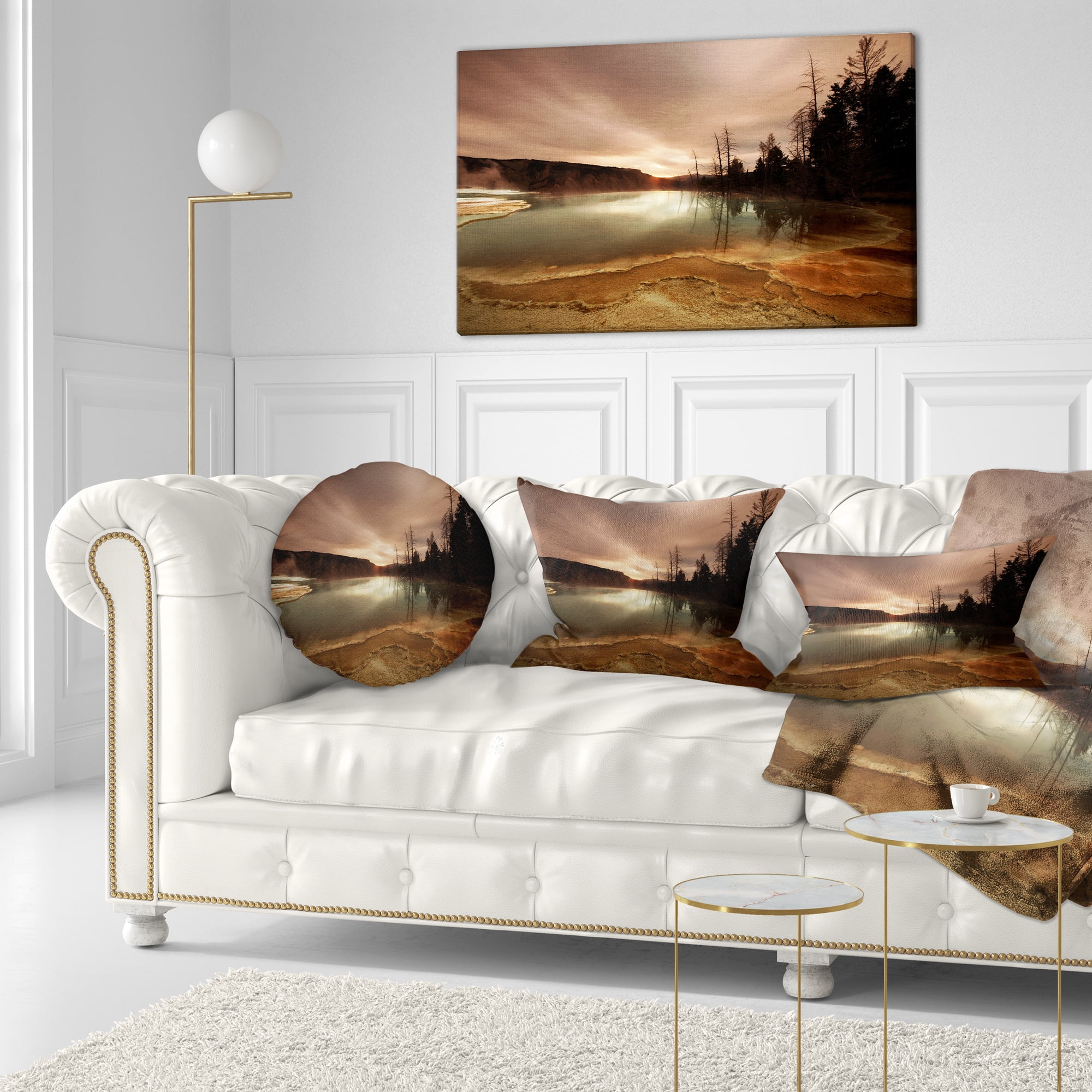 Designart 12" x 20" Brown Polyester Throw Pillow