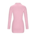 thumbnail image 5 of Mrat Women's Bodycon Mini Dress Button Shirt Mini Dress Long Sleeve V Neck Stretchy Clubwear Night out Party Bodycon Dresses S-84 Pink-a L, 5 of 6