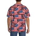 thumbnail image 3 of Sikiie America Flags1 Men's Wrinkle Free Untucked Cuban Shirt Business Casual Button Down Shirts Short Sleeve ShirtLarge, 3 of 5