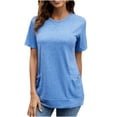 thumbnail image 2 of Xuyuer Womens Summer Tops Spring Outfits 2026 Fashion Casual Dressy T Short Sleeve Workout Clothes Going Out Trendy Vacation Soft Basic T-Shirt, Round Neck Top Casual Tee for Spring Daily Wear, 2 of 9