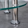 thumbnail image 5 of Ansley&HosHo End Table Side Table 2-Tier Nightstand Storage Shelves Chrome Finish with Glass Top Round Cube Furniture Home Living Room Clear, 5 of 5