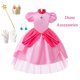 thumbnail image 1 of Super Mario Princess Peach Disfraz Para Niños Niña Rosa Melocotón Malla De Encaje Puff Manga Vestido De Bola Para Bebé Niñas Fiesta Vestidos De Boda, 1 of 4