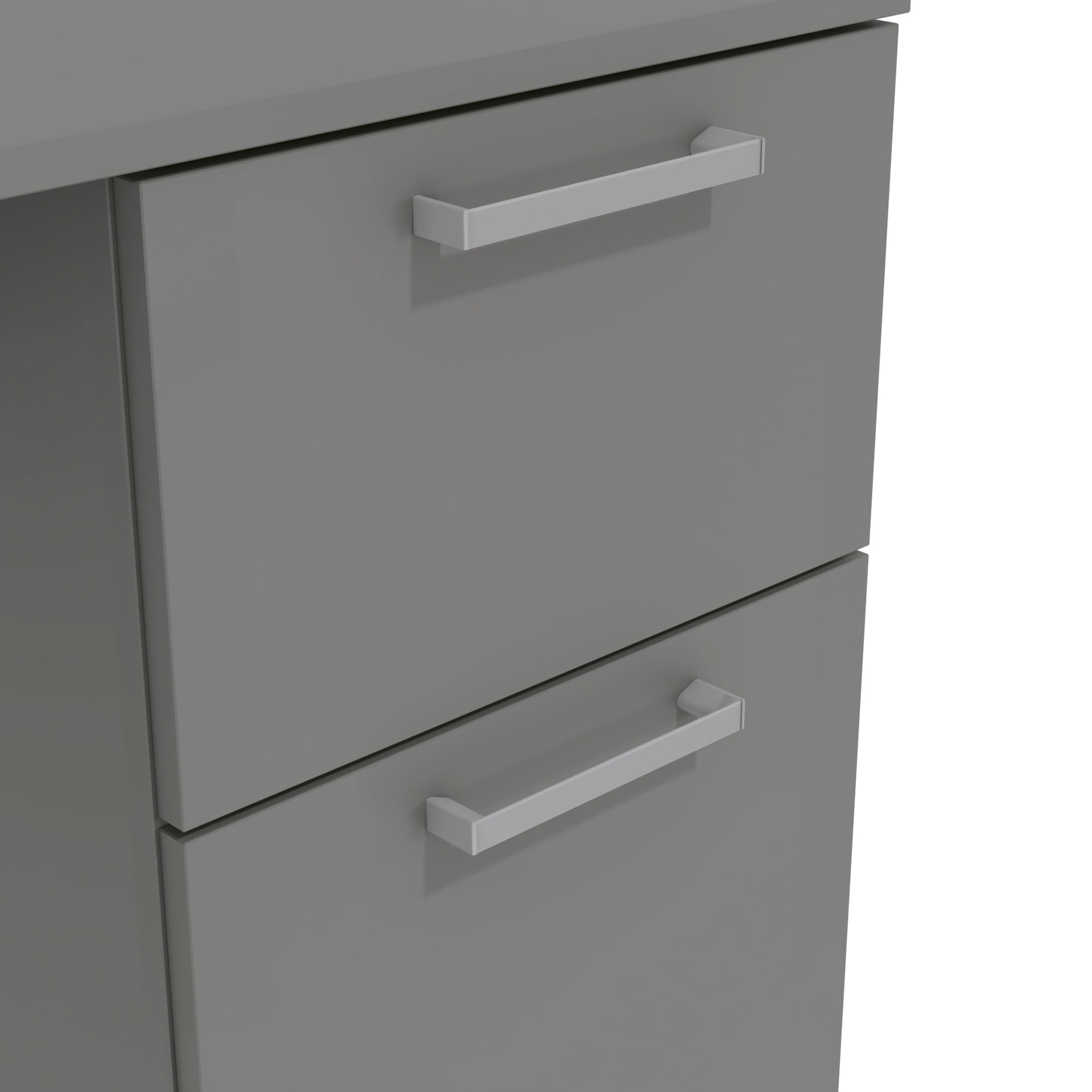 Kappesberg Gray 1-Drawer and 1-Door Compact Home Office Computer Desk with Storage Cabinet - for Adults and Teens
