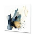 thumbnail image 2 of Designart "Strokes in Dark Blue and Gold XV" Modern Geometric Metal Art Living Room, 2 of 5