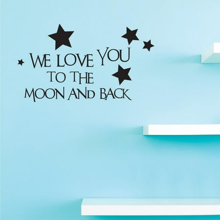 custom decals we love you to the moon and back wall art size 16