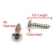 thumbnail image 4 of Tornillo para Madera Phillips de Cabeza Segmentada de Acero Inoxidable Numero12 X 1-1/4 (25 Pzas) 18-8 (304), 4 of 16