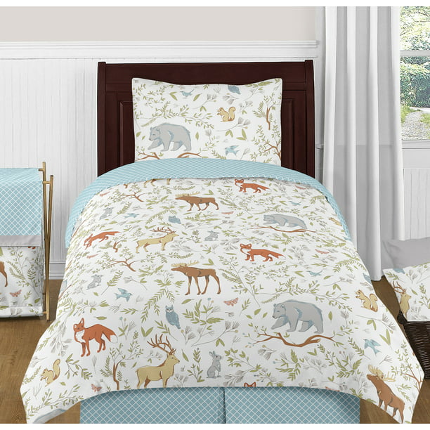 Woodland Animal Toile Twin Bed, Toile Duvet Cover Twin Xl