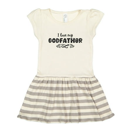 

Inktastic I Love My Godfather with Hearts Gift Toddler Girl Dress