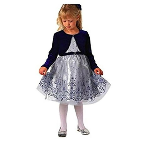 Jona Michelle Girl's Fancy Special Occasion Sparkle Dress (Navy/Silver, 12M) NEW