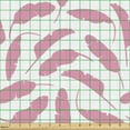 thumbnail image 2 of Tropical Fabric by the Yard, Uncomplicated Illustration of Banana Leaves Scattered on a Plain Background, Upholstery Fabric for Dining Chairs Home Decor Accents, Pastel Pink White by Ambesonne, 2 of 5