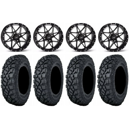 ITP Tornado 15 Wheels Black 32 Klever X/T Tires Kawasaki Teryx Mule