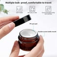 thumbnail image 4 of Paquete de 10 frascos de vidrio cosmético ámbar oscuro de 1 oz, frascos de vidrio redondos vacíos con junta blanca a prueba de fugas y tapas de plástico negras., 4 of 8